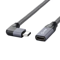right angled usb c usb 3 1 type c male to female extension data cable with sleeve for laptop