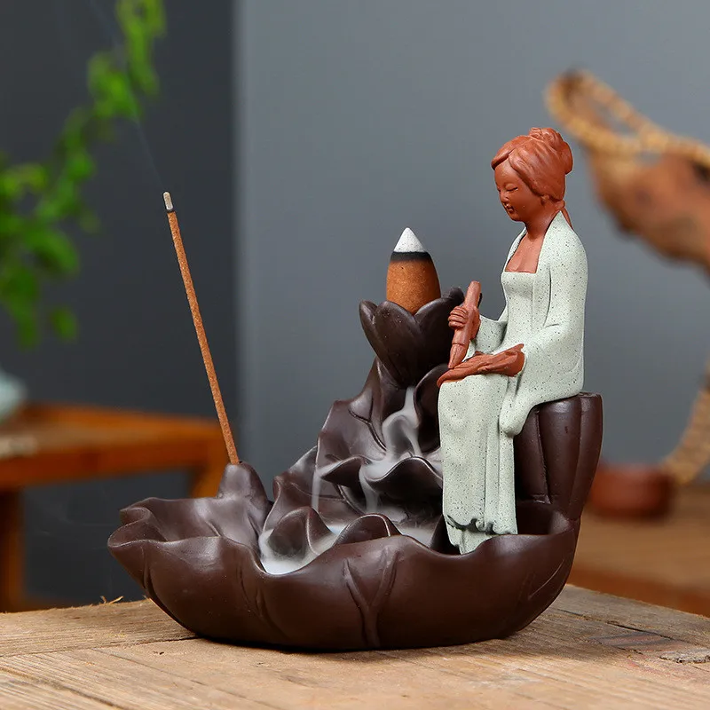 Керамические четыре красивые дамы Blackflow курильница домашний декор подставка для