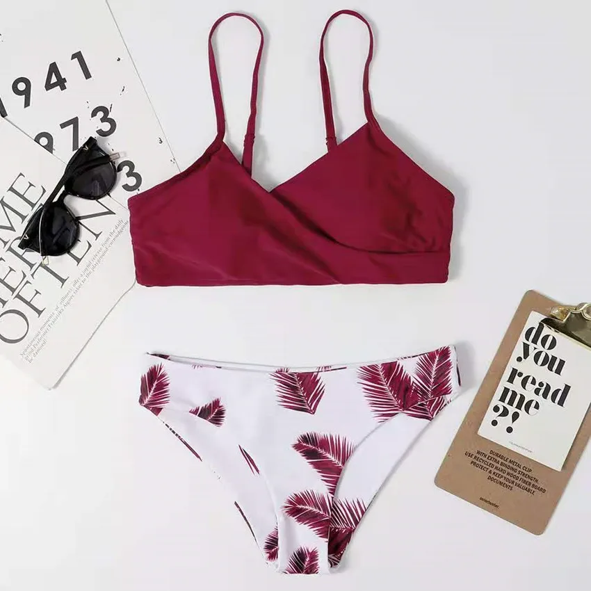 

Сексуальный комплект бикини пляжное бикини без кронштейна из двух частей бразильский ванный комплект Для женщин цветочные случайный Принт...