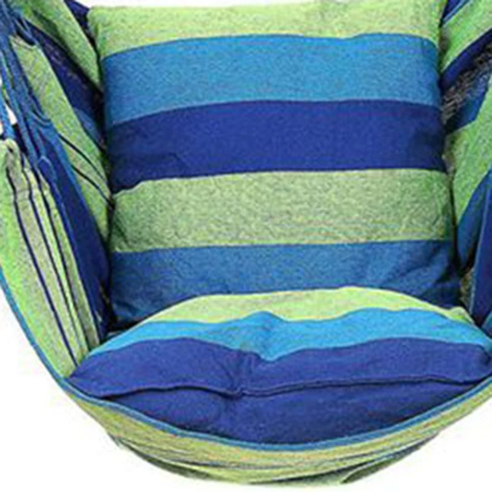 

Hanging Hammock Chair Home Garden Outdoor Swing Travel Camping Indoor Portable Relaxation with Cushion Canvas