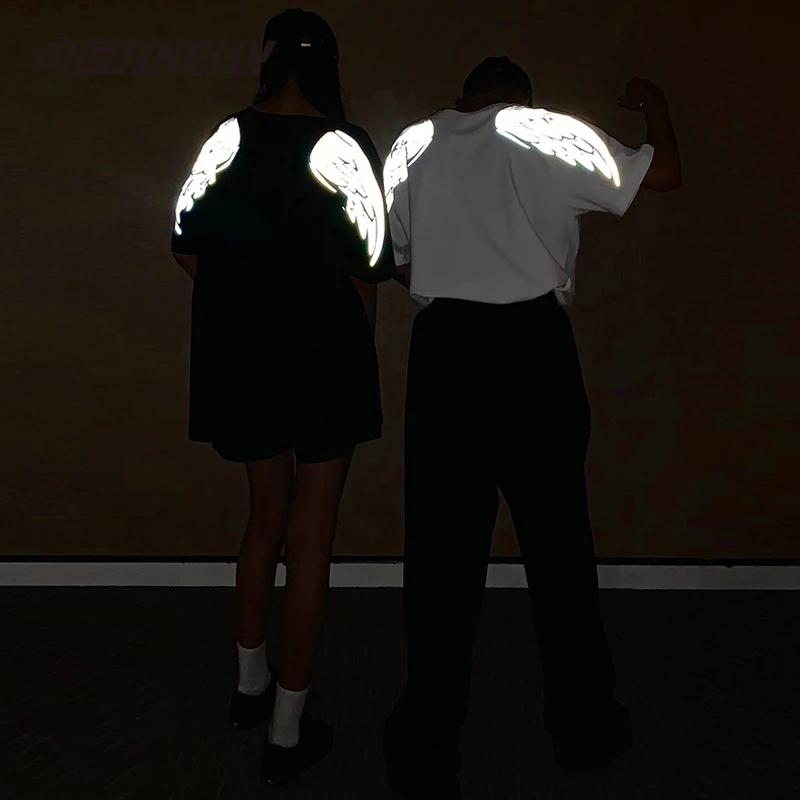 Футболка мужская Светоотражающая в стиле Харадзюку | Мужская одежда