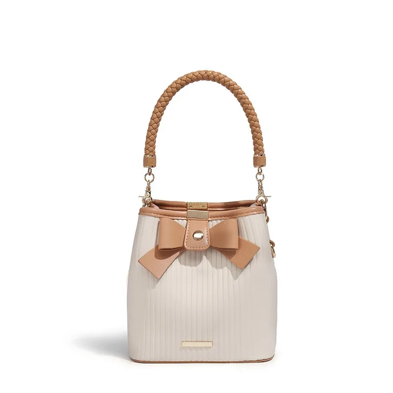 

Handbags Modernos Elegant 2021 New Fashion Female French Niche Braided Rope Bow One-Shoulder Messenger JT410060