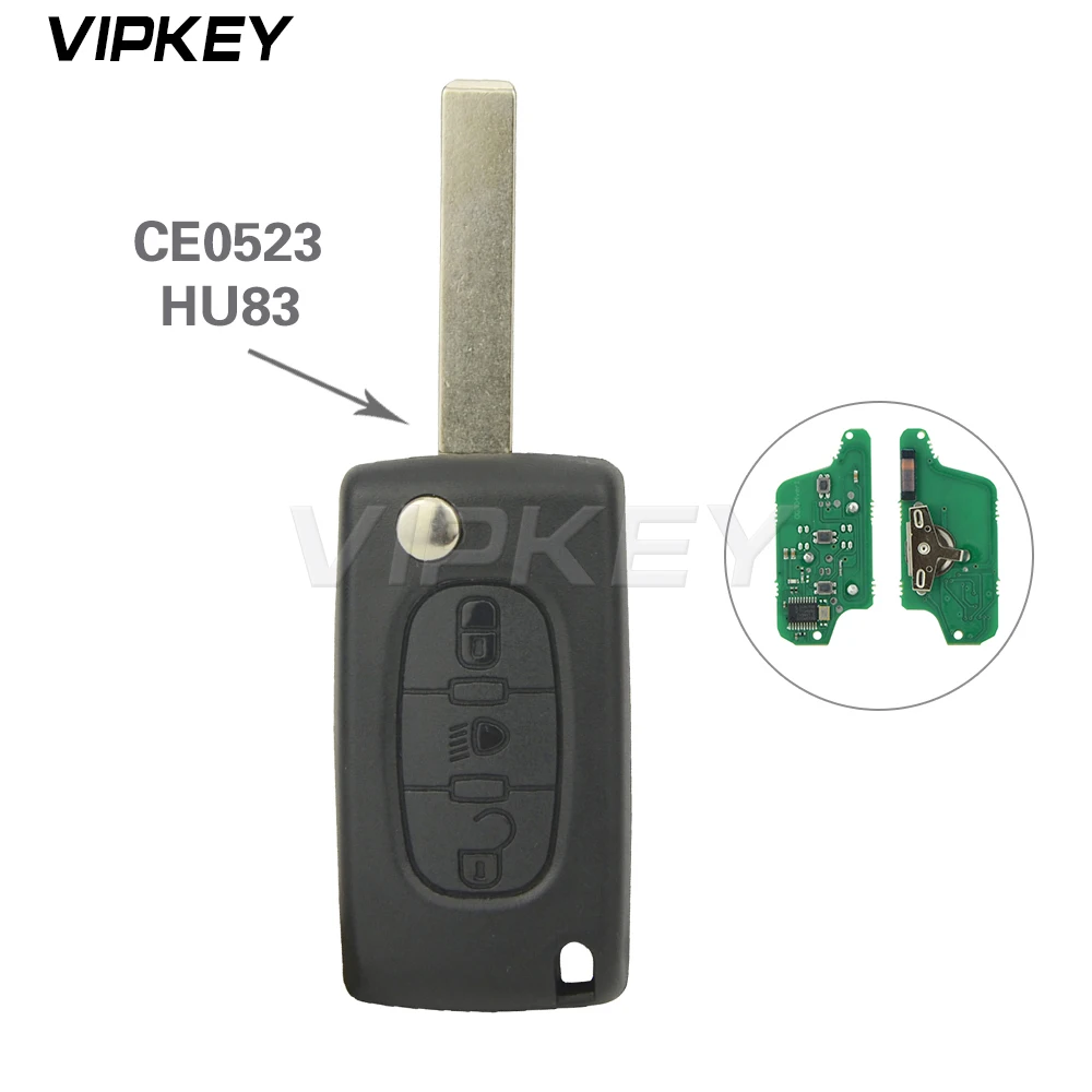CE0523 дистанционный Автомобильный ключ 2 или 3 кнопки 433 МГц ID46 - PCF7941 ASK HU83 VA2 для Peugeot