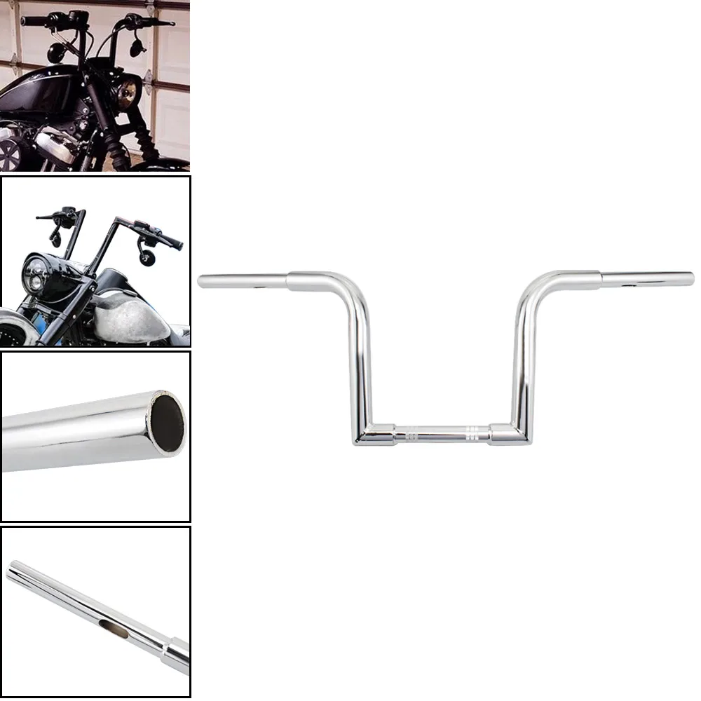 

Универсальный мотоциклетный руль, 10 дюймов, высота 25 мм, Хромированная ручка, для Harley Sportster Bobber Honda Yamaha Suzuki