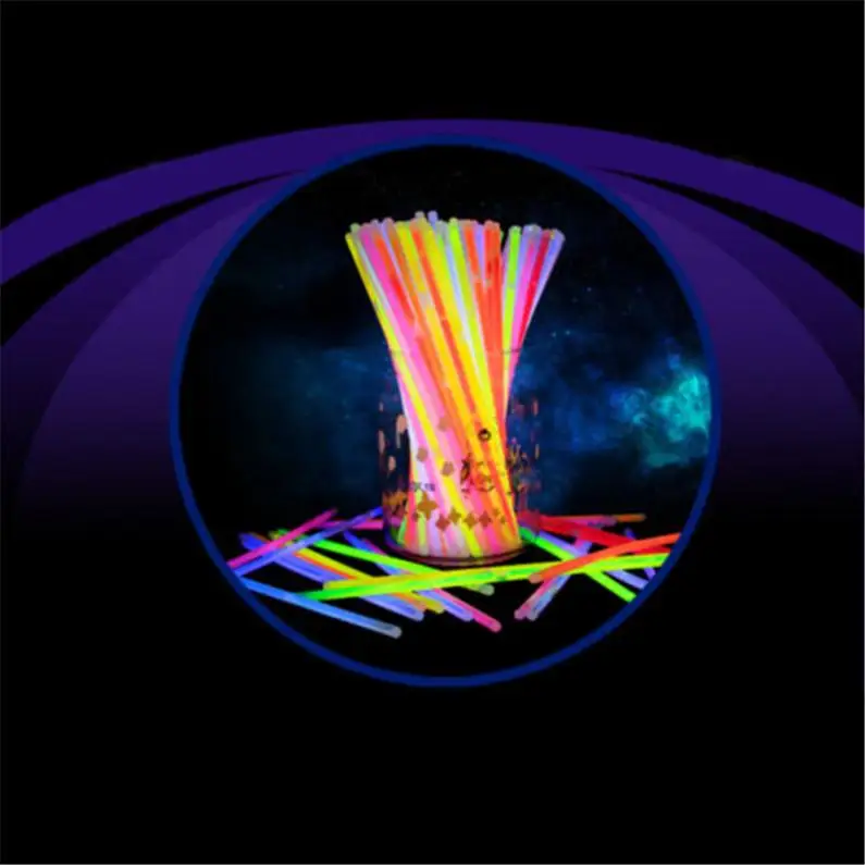 100 шт./лот светящиеся палочки браслет ожерелье свет разноцветный неоновая