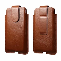 luxury genuine leather case ultra thin soft mobile phone waist belt clip bag men vertical for iphone xiaomi samsung smartphones