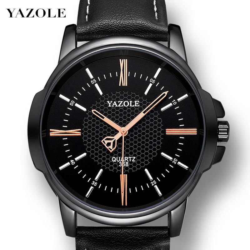 

Yazole Watch 358 Fashion Watches For Men Waterproof Leather Quartz Watch Men 2020 Luxury Brand Men Watch reloj hombre