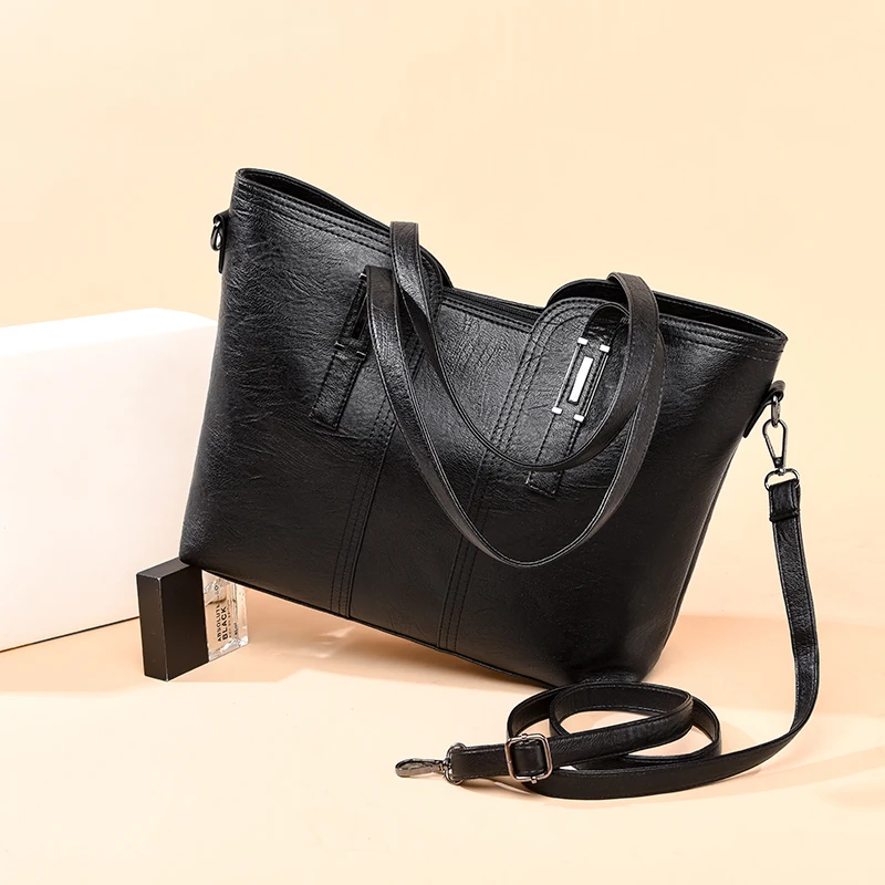 Новые высококачественные кожаные сумки женские модные на плечо вместительные