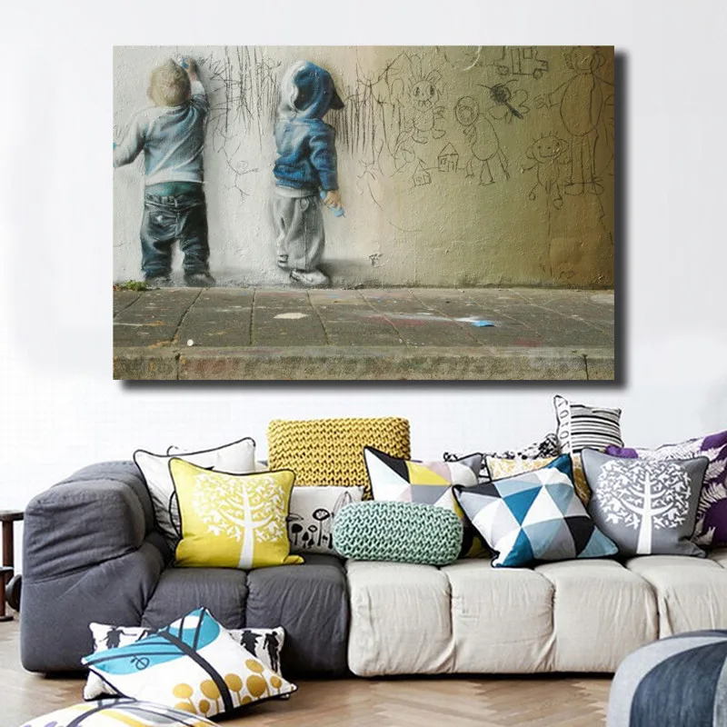 

Banksy Girl With Balloon Wall Art Canvas Poster And Print Canvas Painting Decorative Salon Picture For Bedroom Modern Home Decor