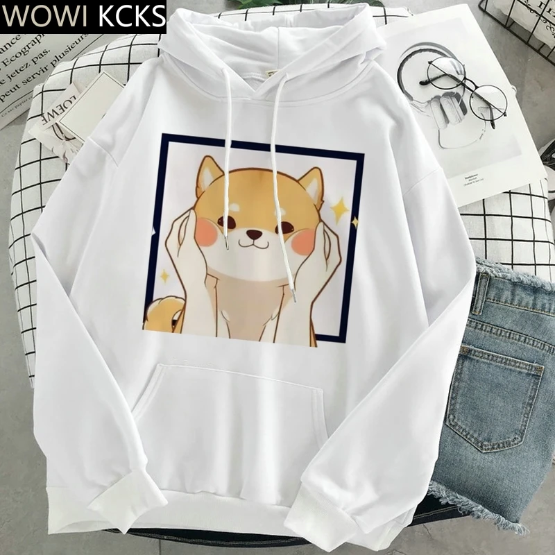 

Winter Kawaii Japanese Shiba Inu Anime Hoodie Oversized Harajuku Cute Hoodies 2021 Korean Casual Loose Long Sleeves Sweatshirt