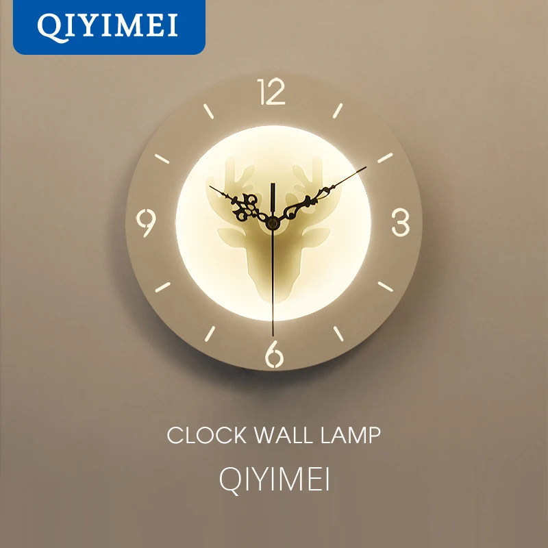 

22W Wall Lamps with clock function acrylic lampshade Sconce Light for Living Room Bedroom Bedside Aisle home decorate wall light