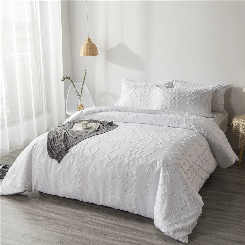 

Solid Duvet Cover 240x220 Nordic Bed Linens Set Quilt Cover No Sheet Luxury Home Double Queen King Size Bedding Set Bedclothes