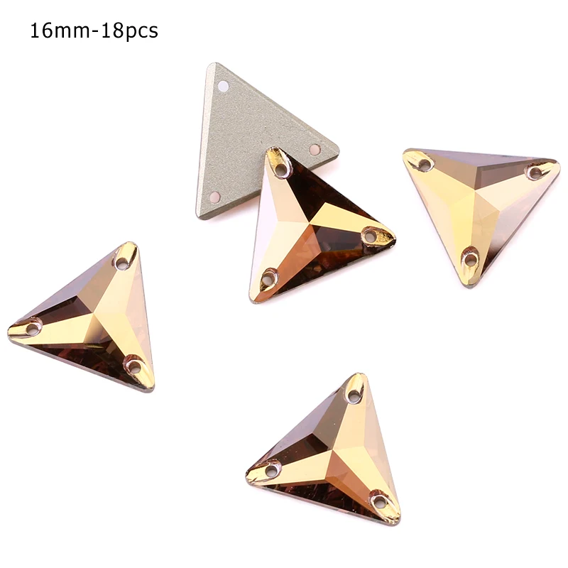 AG 16mm - 18pcs ЦЯО АААА Золотой Гематит пришивные стразы, стеклянные бусины, камни, стразы, аппликации для свадебного платья, одежда для рукоделия, швейные кристаллы - Цвет: AG 16mm - 18pcs