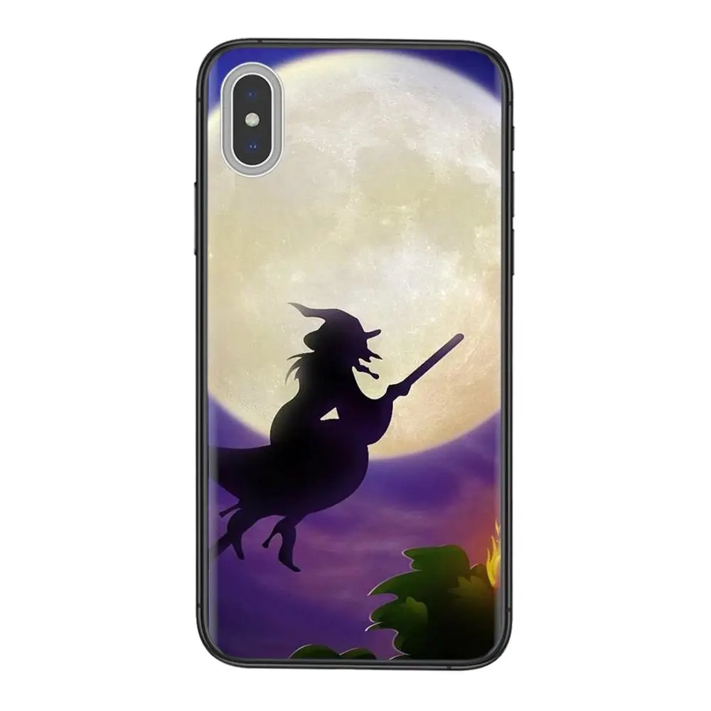 Черная Водонепроницаемая 3D картина полцены Хэллоуин ведьма летающая метла луна