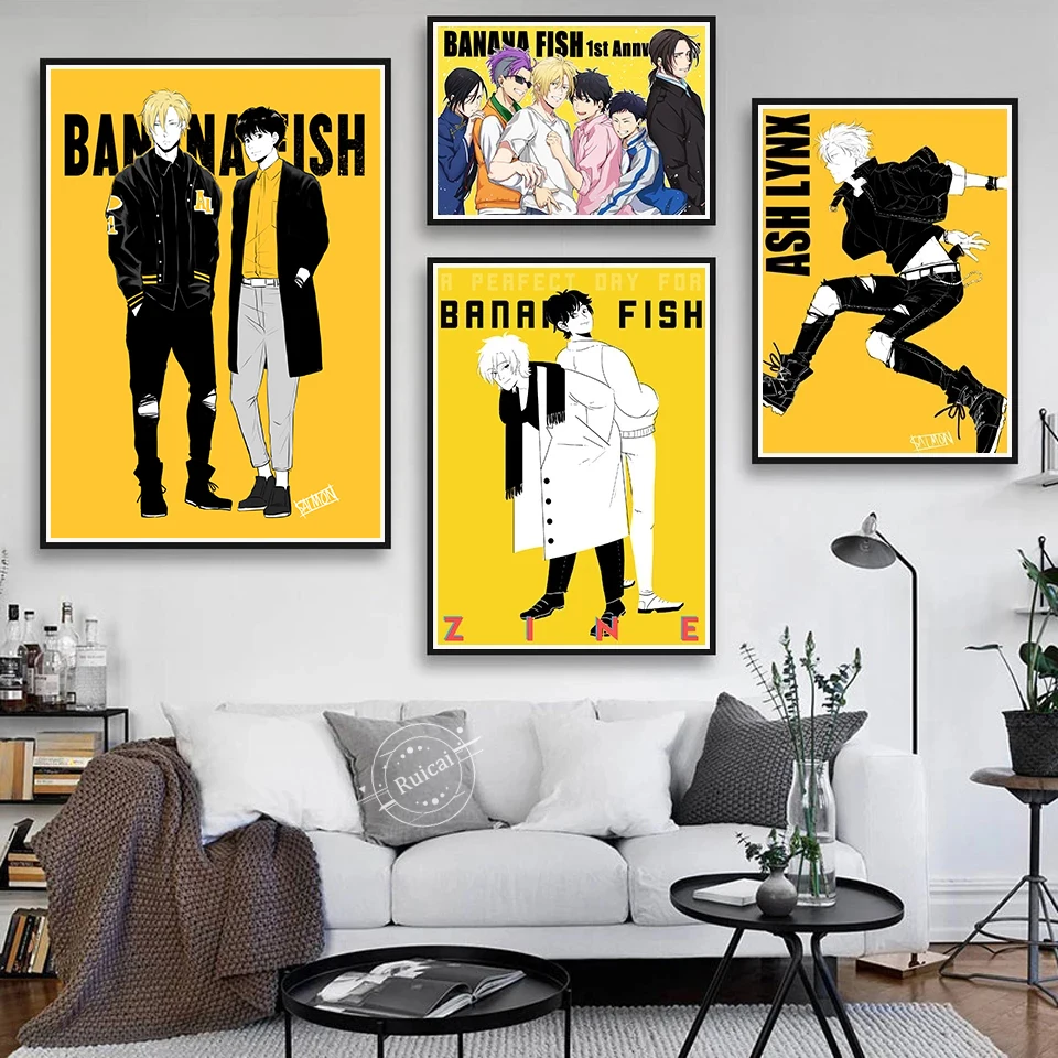 BANANA FISH Anime Poster Canvas Paintings Wall Art Prints Picture For Modern Home Room Decoration | Дом и сад