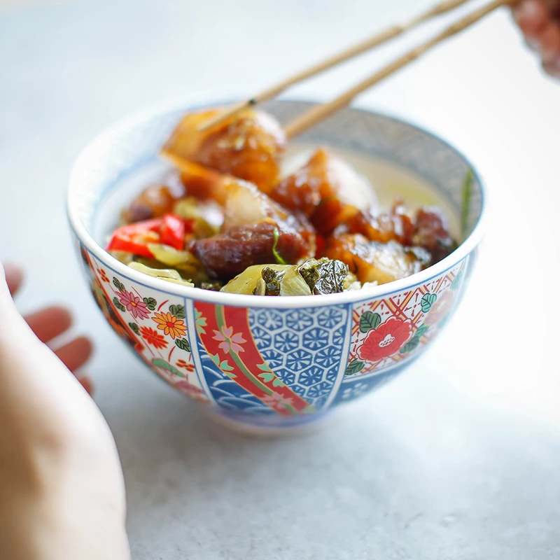 

Рисунок ручной работы в японском стиле искусственная чаша для рамен для салата Тяжелая практичная посуда керамическая посуда для кухни