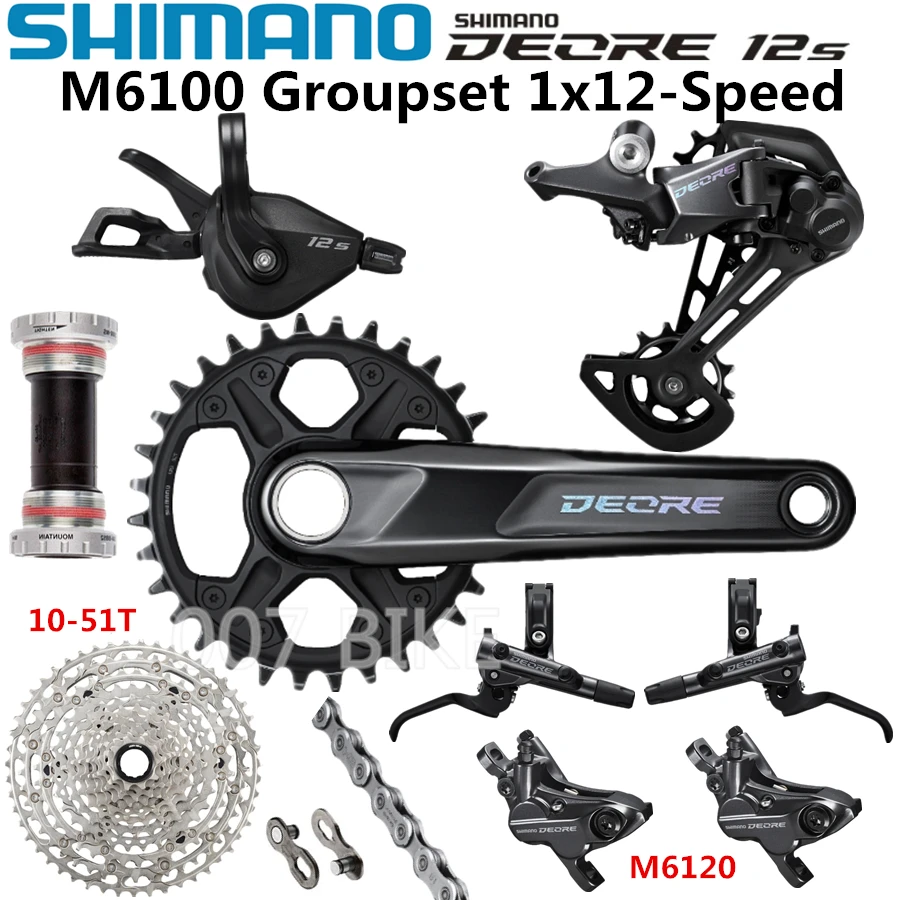 Набор компонентов для горного велосипеда SHIMANO DEORE M6100 набор 1x12 Speed 32T 170 175 мм 10 51T M6120