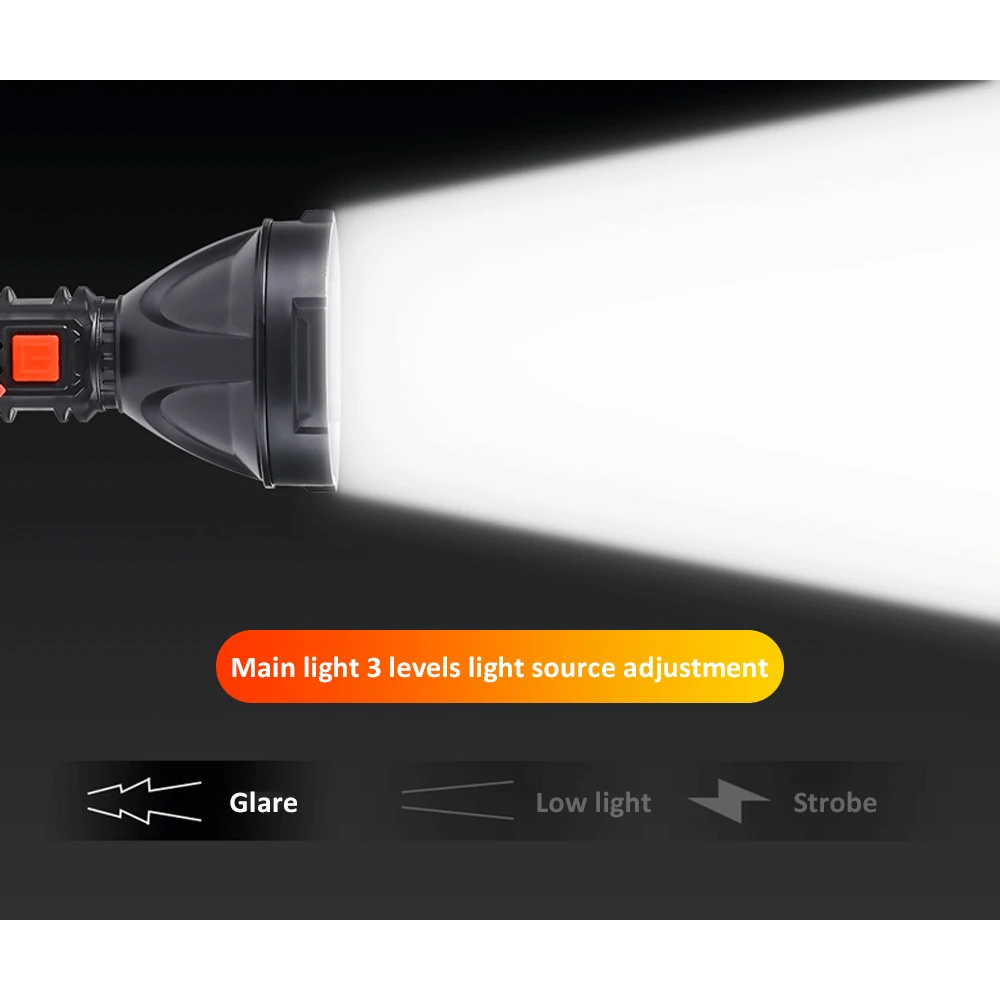 Led Flashlight  Flashlight With Built-in Battery USB Flashlight Lantern Torch 4 Modes COB Work Light Dropship images - 6