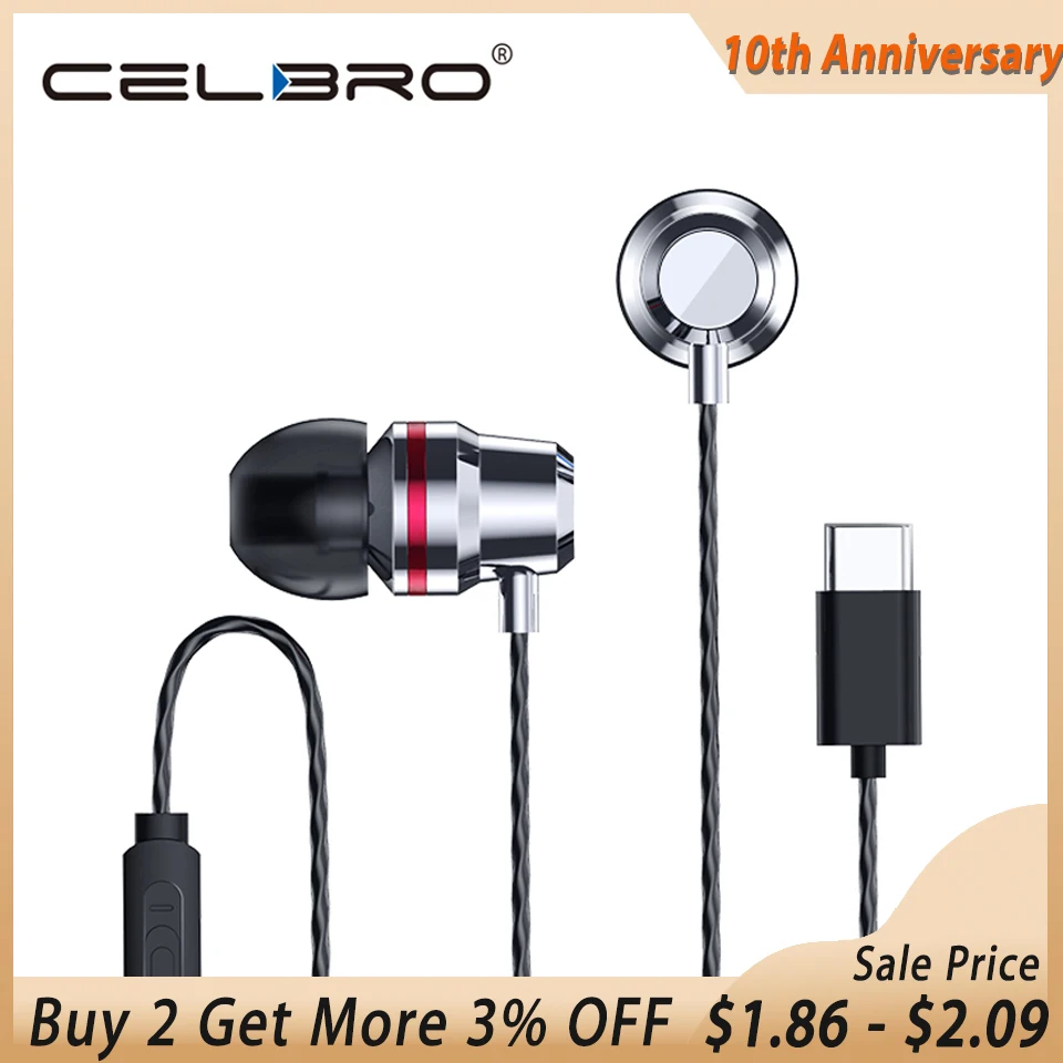 Проводные Hi Fi наушники типа C профессиональные Внутриканальные с микрофоном для