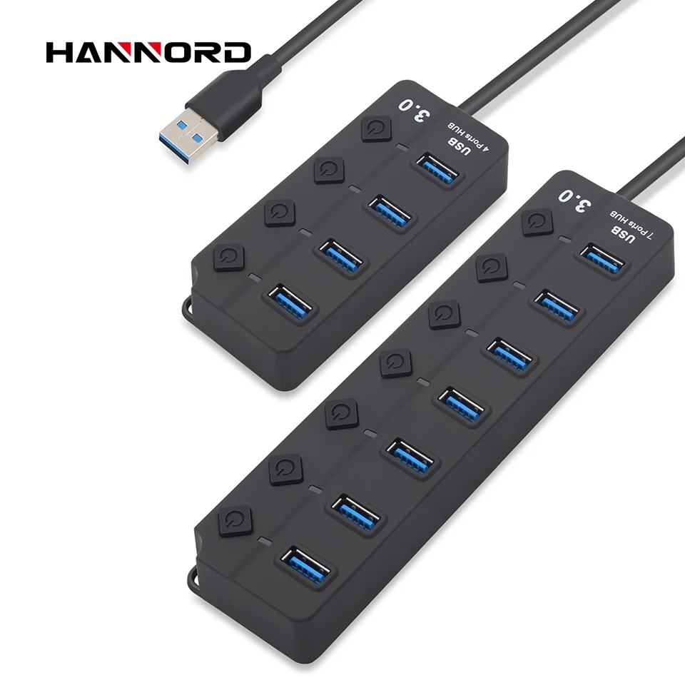 Высокоскоростной usb хаб Hannord 3 0 с 4 / 7 портами разветвитель USB выключателем