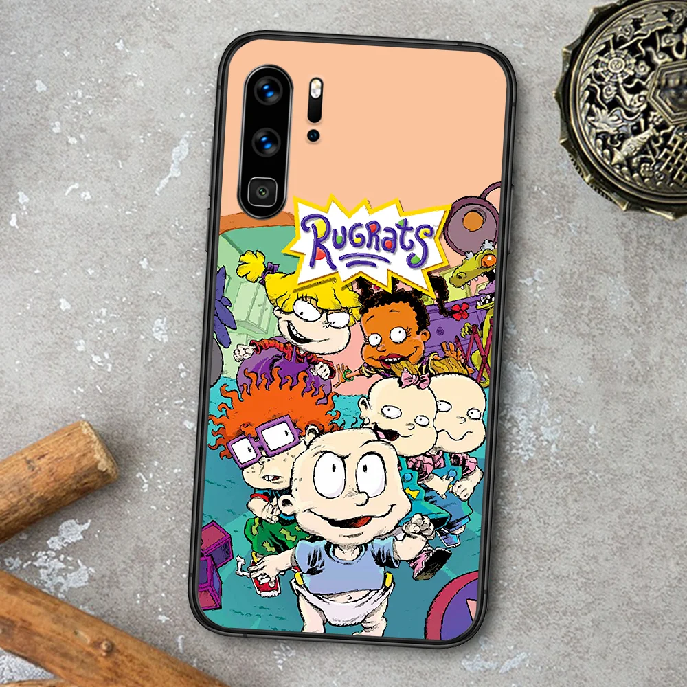 

Children Cartoon Rugrat Phone Case For Huawei P Mate Smart 10 20 30 40 Lite Z 2019 Pro black Cover 3D Cell Trend Back Painting