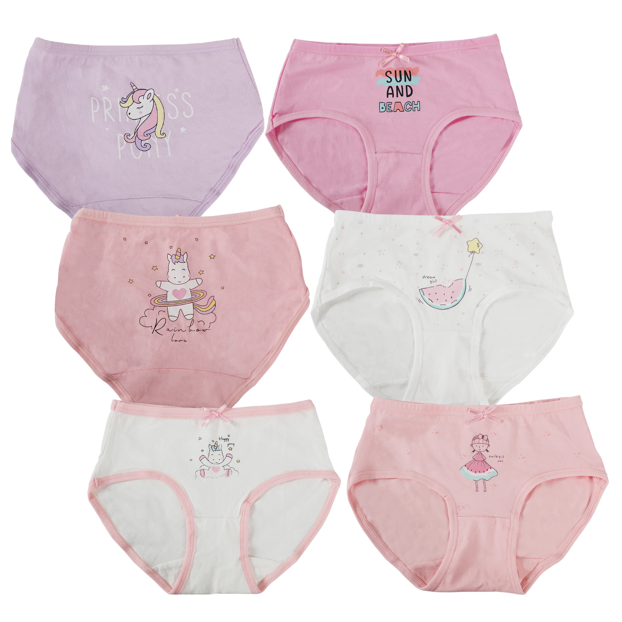 

Girls Panties 6 Pcs Cotton Boxers Kids Breathable Underwear Reusable Training Underpants Printed Children Cartoon Sleep Bottoms