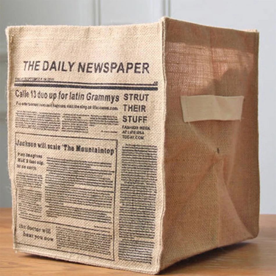 Складная джутовая коробка для хранения корзины кубиков сортировка нижнего белья