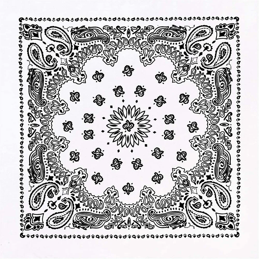 Бандана 22 дюйма 100% хлопок двусторонняя с принтом пейсли ковбойские