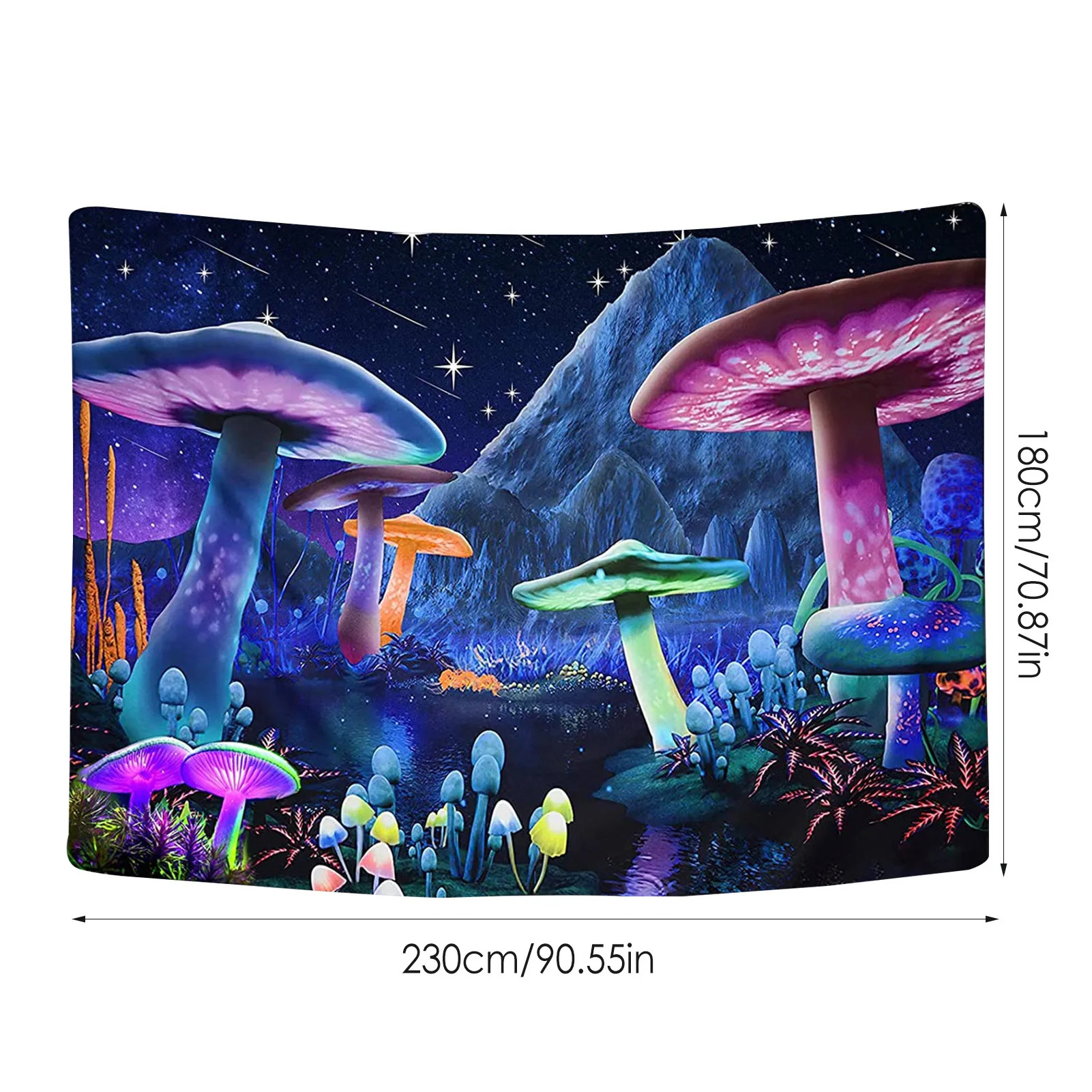

Psychedelic Mushroom Tapestry Wall Hanging Tapestry Art Fantasy Plant Tapestries Wall Carpets Home Decor 180x230cm