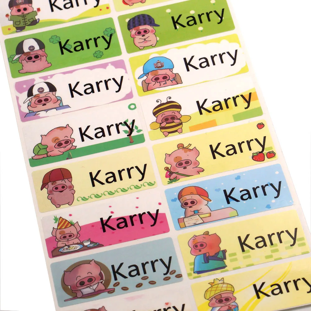 Милые индивидуальные наклейки с именем на заказ водонепроницаемая школьная