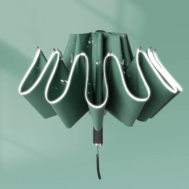 

Reflective Automatic Inverted umbrella Car folding reverse umbrella Men women Three-fold business reverse umbrella 5 colors