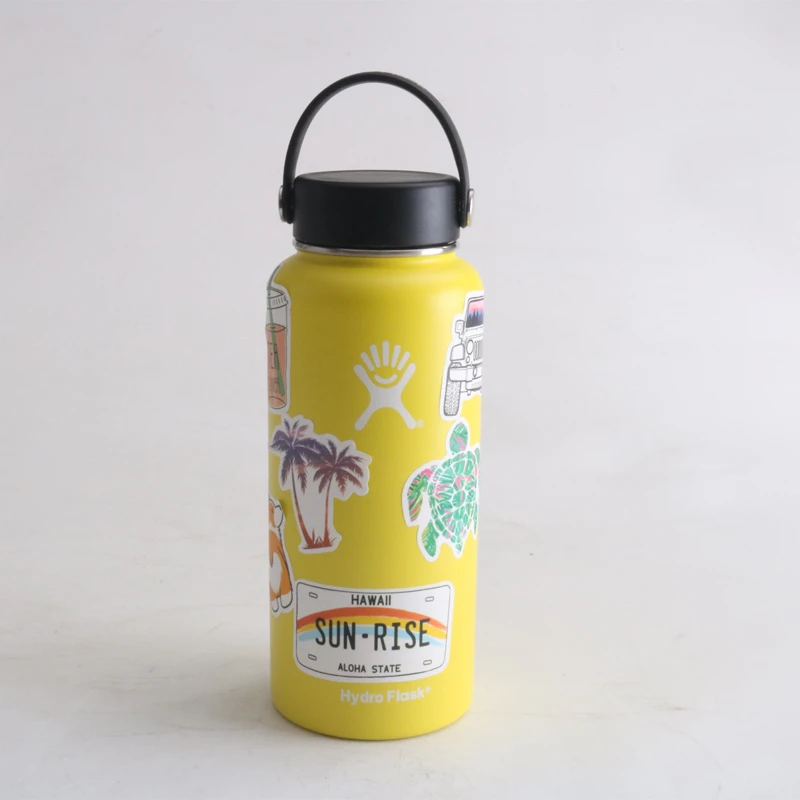 Бутылка для воды hydro flask с наклейками нержавеющая сталь занятий спортом на