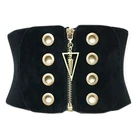 Женский ультра широкий пояс для платья, женский тонкий полой с золотым отверстием, черный эластичный пояс на молнии, шейпер, ремешок, корсет, пояс S24 21