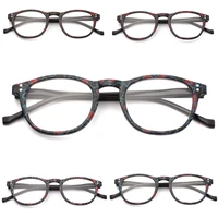 boncamor reading glasses retro printing frame decorative eyewear men women spring hinge hd reader eyeglasses diopter 0 600