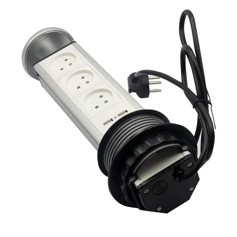 kitchen hidden desktop power socket retractable pop up outlets 3 hexagon israeli plugs 2 usb ports for phone home office free global shipping