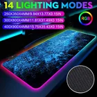 Большой игровой коврик для мыши с синими космическими звездами, RGB Светодиодный светящийся геймерский коврик для клавиатуры, мыши, коврик для ПК, компьютера, ноутбука