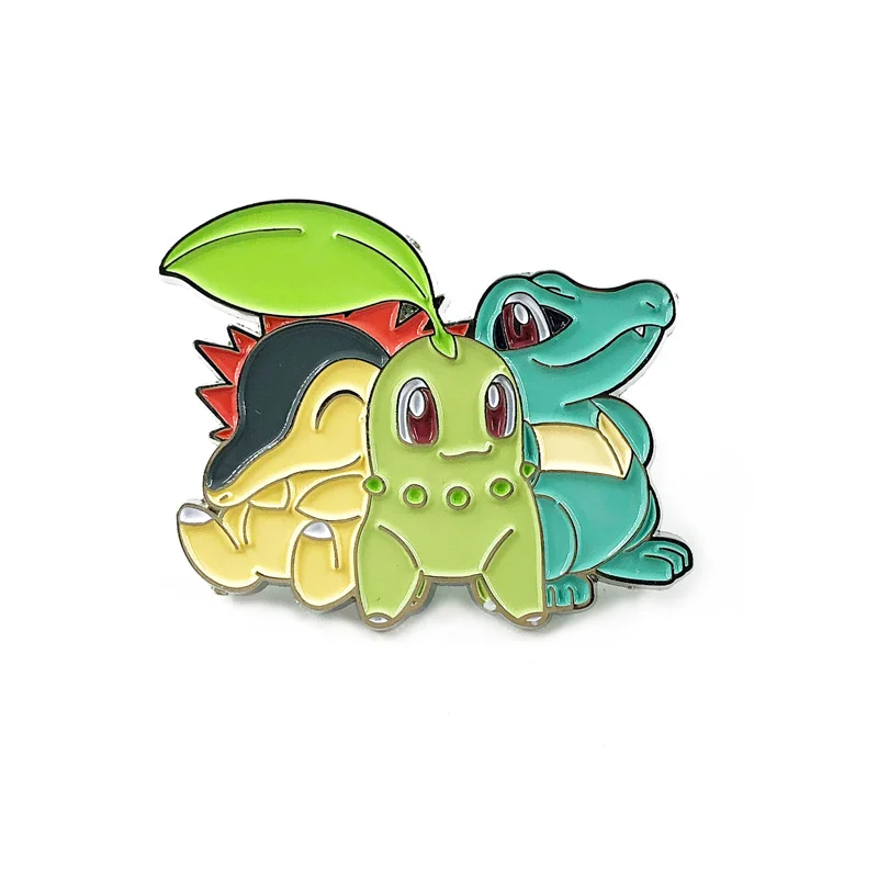 

Металлический значок, фигурка Cyndaquil Chikorita, модели игрушек