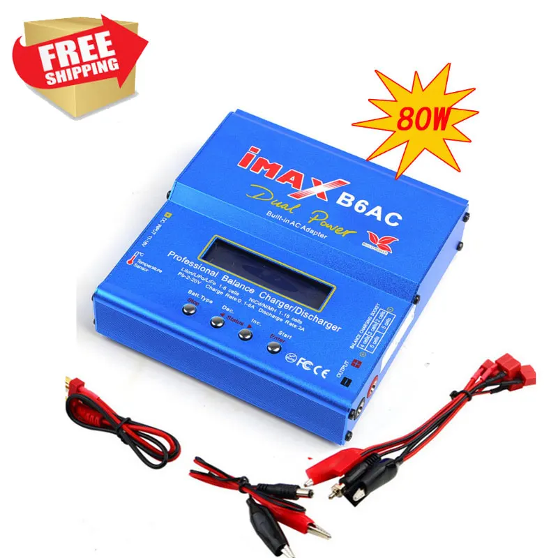 RC Toy IMAX B6 AC 80 Вт B6AC Lipo NiMH 3S 4S 5S зарядное устройство для баланса батареи EU US AU UK кабель