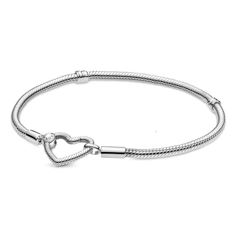 

Новинка 925 г., Лидер продаж, женский браслет Pulsera Pandora Plata De Ley, оригинальный браслет «сделай сам» в виде сердца, оптовая продажа, дизайнерский п...