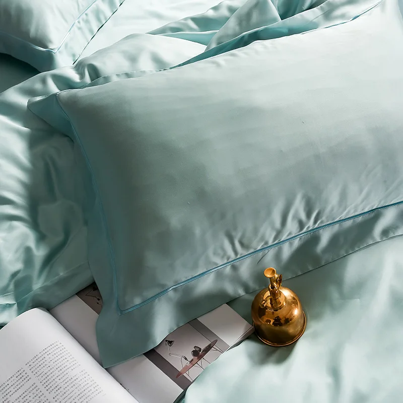 Зеленый постельный комплект из 100% шелка натуральный здоровый материал домашний