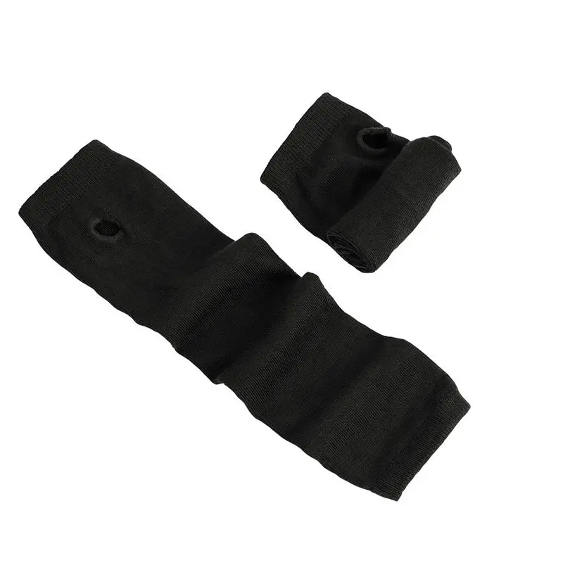 C Women's Korean version of the warm long gloves arm sets wholesale classic black white striped finger cotton long wristband - Цвет: C