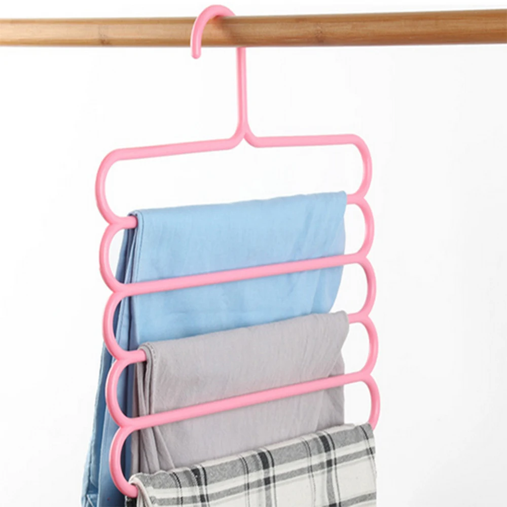 Многофункциональная Нескользящая пластиковая вешалка для брюк 4 шт. бесшовная