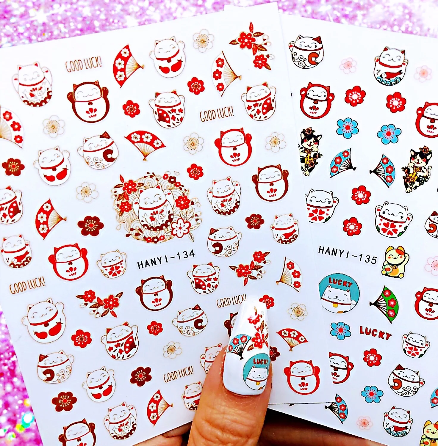 

1 Sheet 3D Nail Stickers Cartoon pets Nail Art Stickers Decal Template DIY Nail Tool decorations