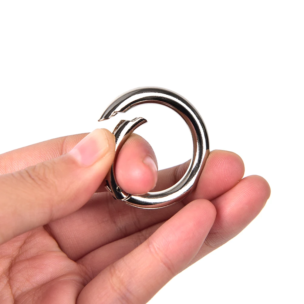 

5PCS/pack 25mm Circle Metal Carabiner hook Spring Snap Round Clip Hook Keychain Camping Climbing Hiking Outdoor hanger kits