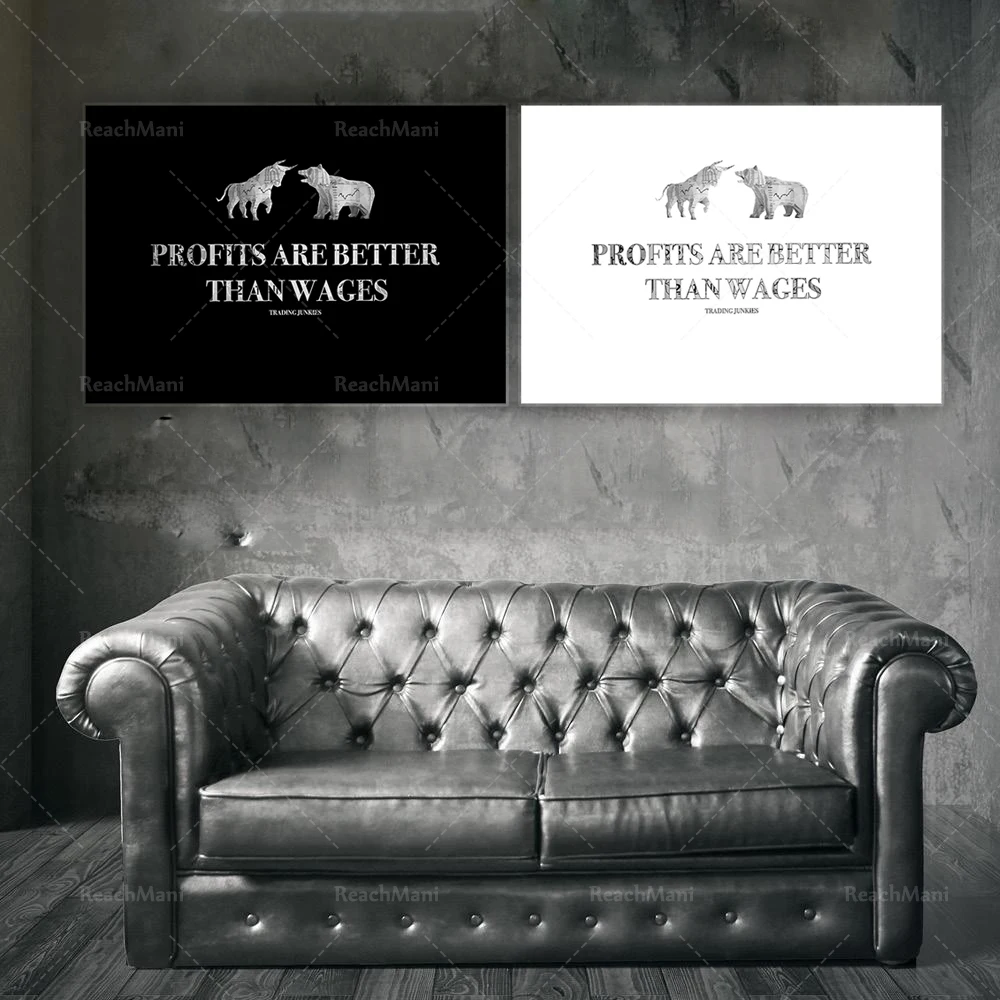 

Profits Are Better Than Wages - Trading Forex Motivational Poster Stock Market Crypto Wall Art Wall Street