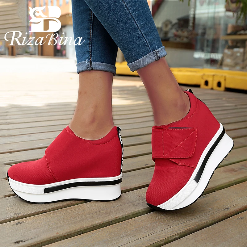Женские кроссовки на платформе RIZABINA повседневная обувь высоком каблуке Размеры