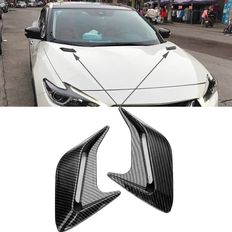 

2Pcs Carbon Fibre Car Shark Gills Emulation Vent Side Air Inlet Hood Decoration For Hood Back Box Modification Auto Accessories