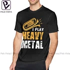 Футболка Tuba I Play, футболка с рисунком из тяжелого металла, футболка с короткими рукавами с рисунком, футболка для мужчин