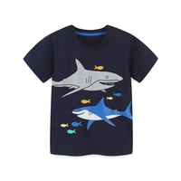 jumping meters new arrival sharks print boys girls t shirts for summer 2022 childrens tees 2 7t kids short sleeve tops tees