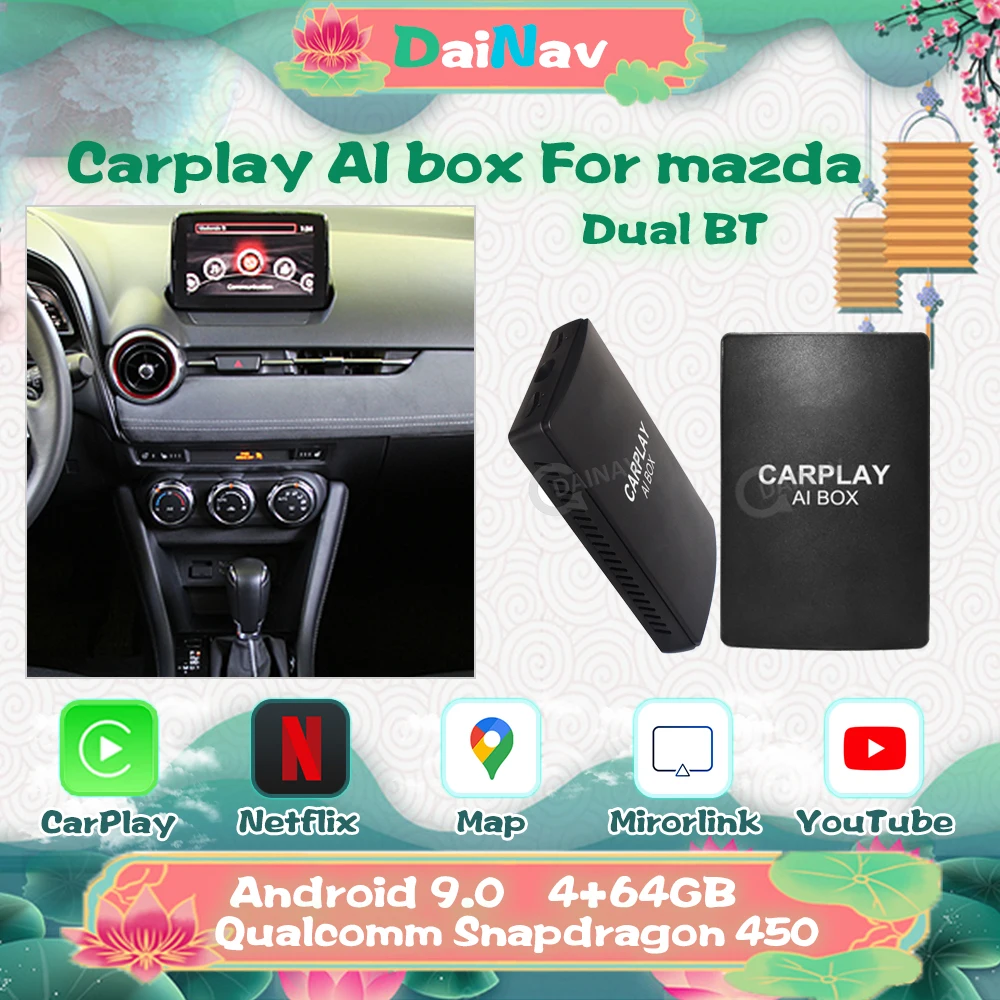 

Мини-приставка Carplay с ИИ-приставкой, Android 9,0, смарт-приставка Carplay, беспроводная автомобильная приставка на Android, встроенный GPS, 4 + 64 ГБ, для Mazda, ...